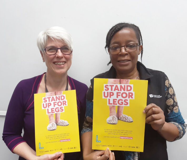 Pamela and Alison Hopkins, CEO, Accelerate, London - Legs Matter Week campaign 2019