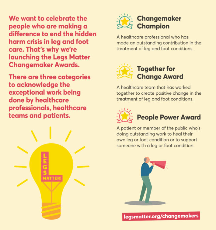 Spread from Legs Matter Changemaker Awards leaflet