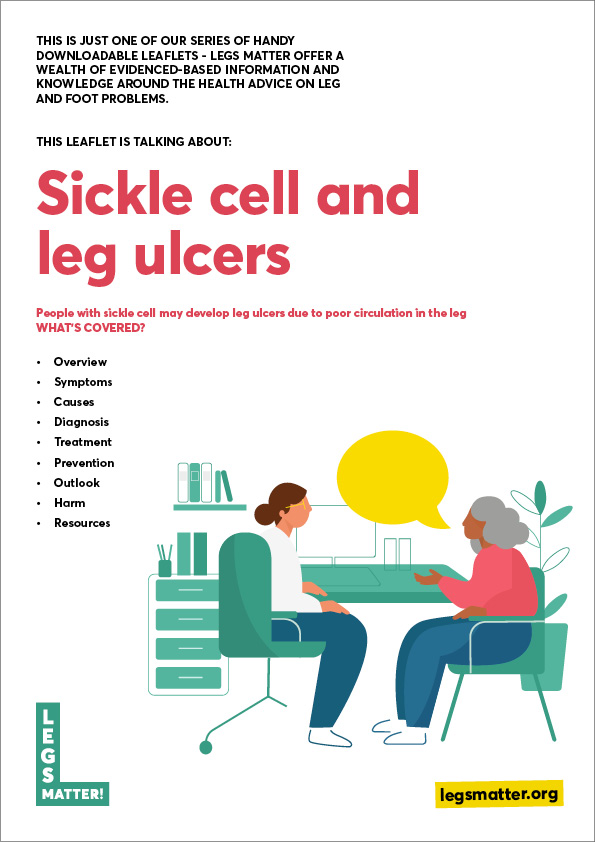 Sickle cell leg ulcers downloadable leaflet front page