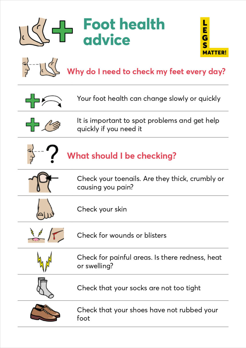 Easy Read leaflet foot health advice