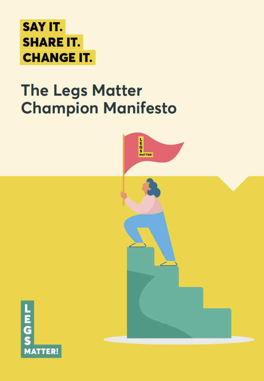The Legs Matter Champion Manifesto Postcard